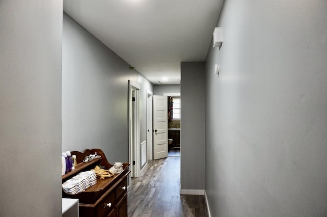 hallway featuring hardwood / wood-style floors