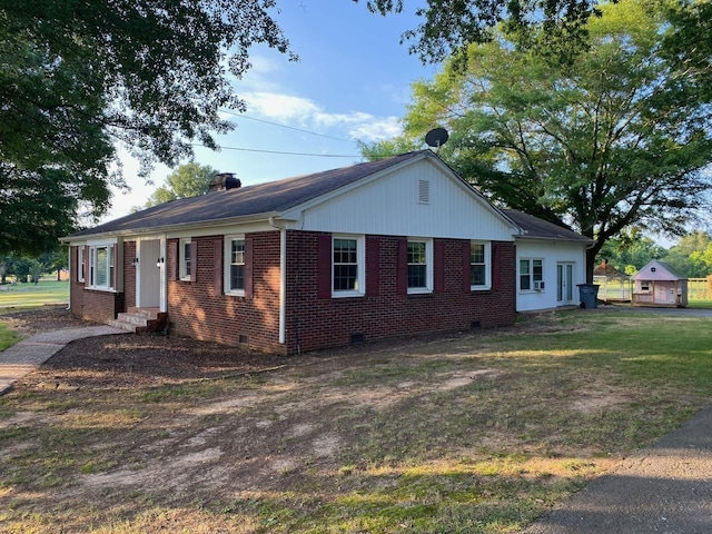 view of property exterior featuring a yard