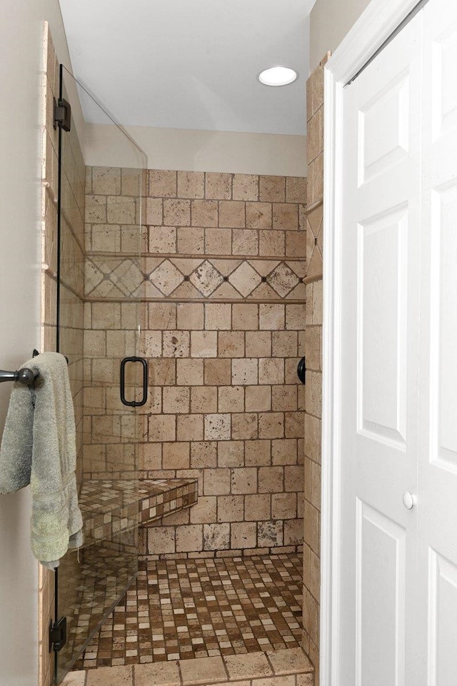 bathroom featuring walk in shower