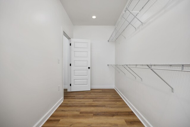 spacious closet with hardwood / wood-style floors