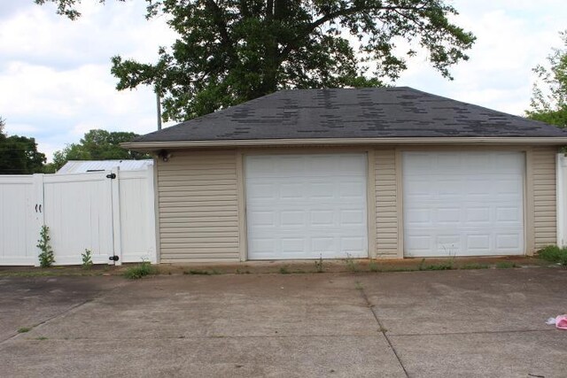 view of garage