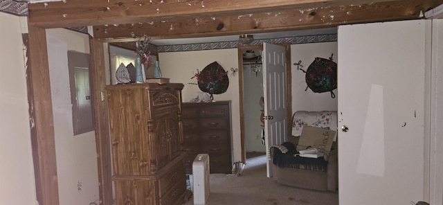 interior space featuring electric panel