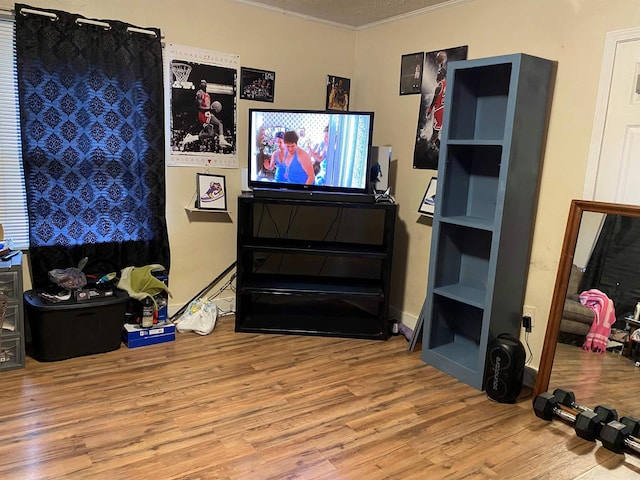 interior space with wood finished floors