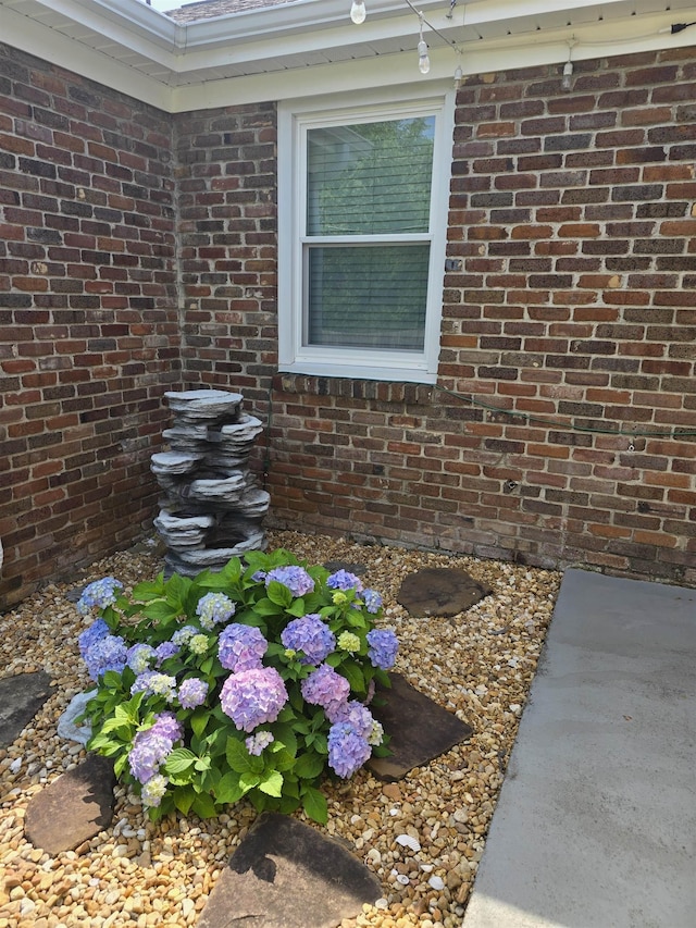  - exterior view of brick siding