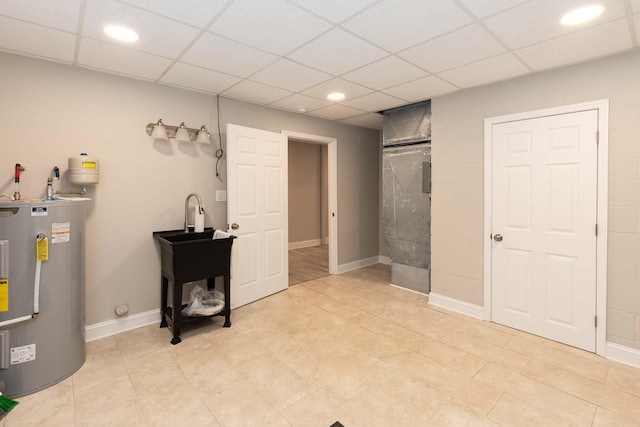 interior space featuring water heater