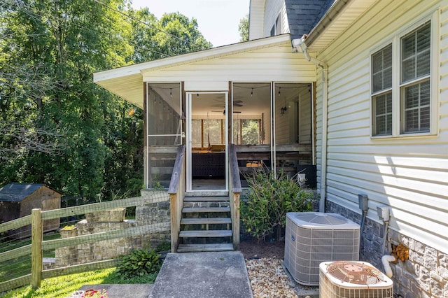 entrance to property with cooling unit