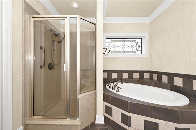 bathroom with independent shower and bath