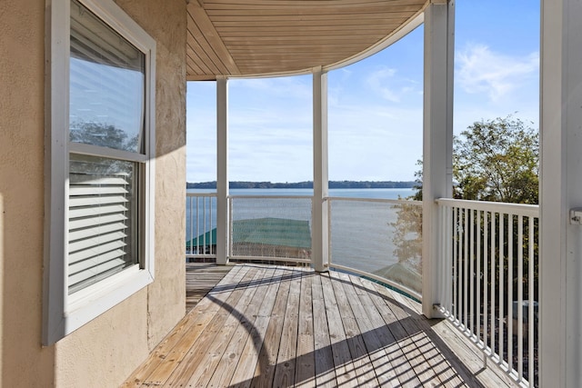 exterior space featuring a water view