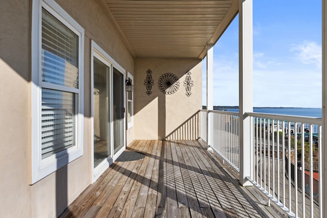 balcony with a water view