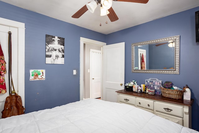  - bedroom featuring ceiling fan
