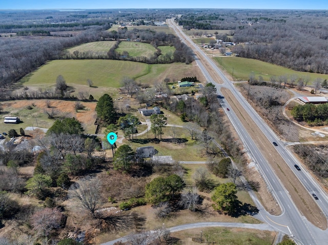bird's eye view with a rural view