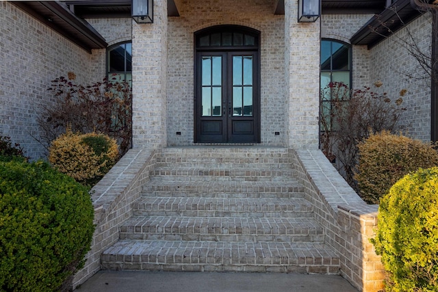 doorway to property with french doors