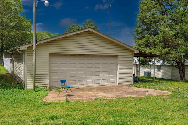 view of detached garage