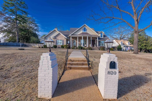 view of front of property with a porch