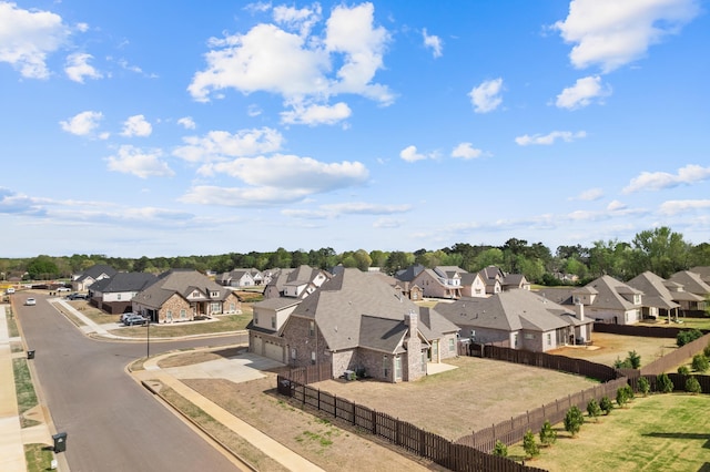 bird's eye view with a residential view
