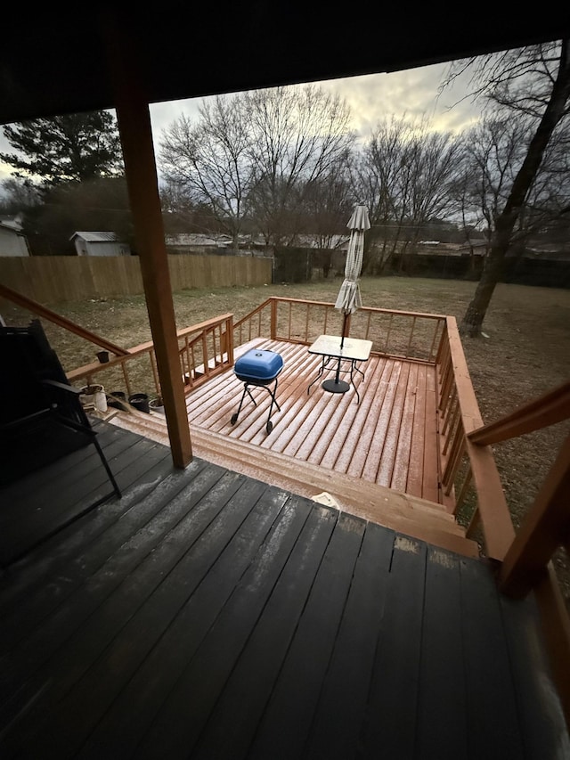 view of deck at dusk