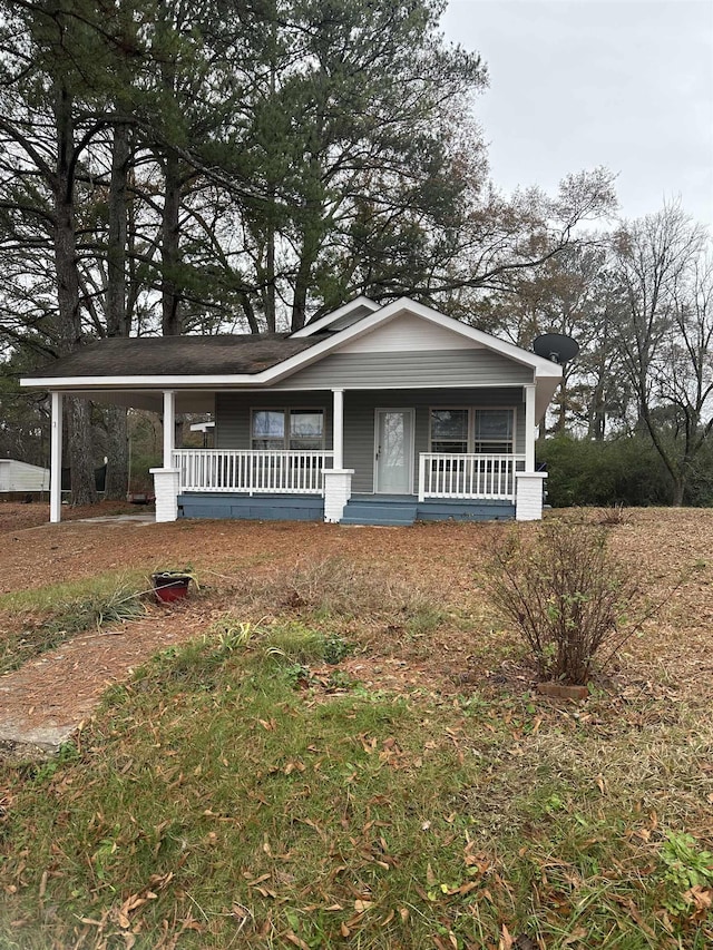 view of front of property with a porch