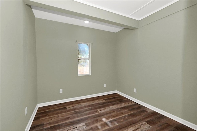 empty room featuring dark hardwood / wood-style floors