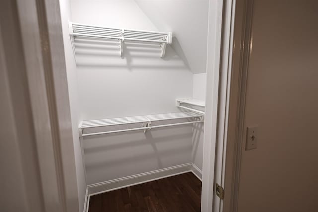 spacious closet with wood finished floors