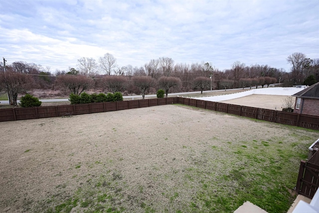 view of yard with fence