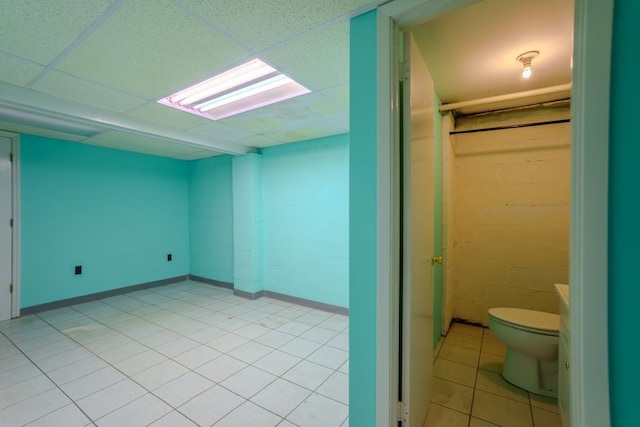 additional living space featuring light tile patterned flooring