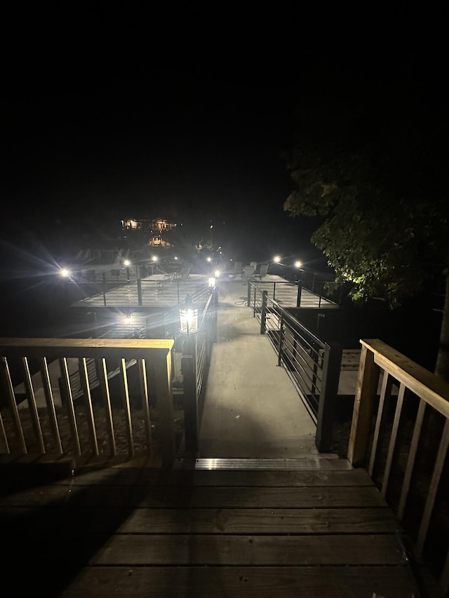 dock area with a balcony