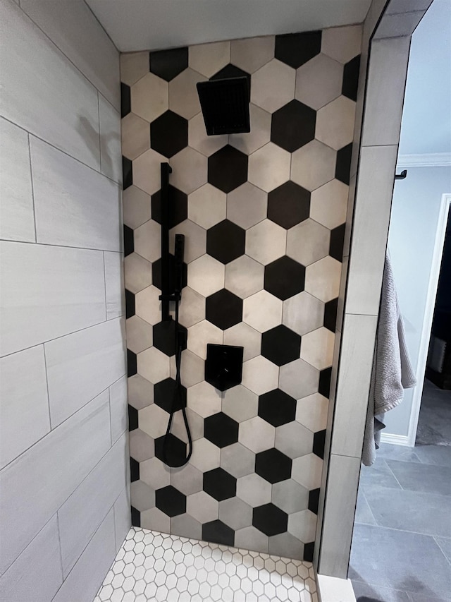 bathroom with a shower