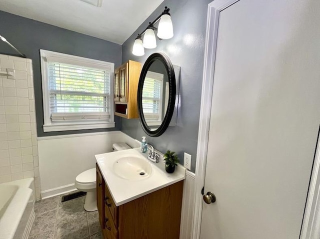  - full bath with vanity and shower / bath combination
