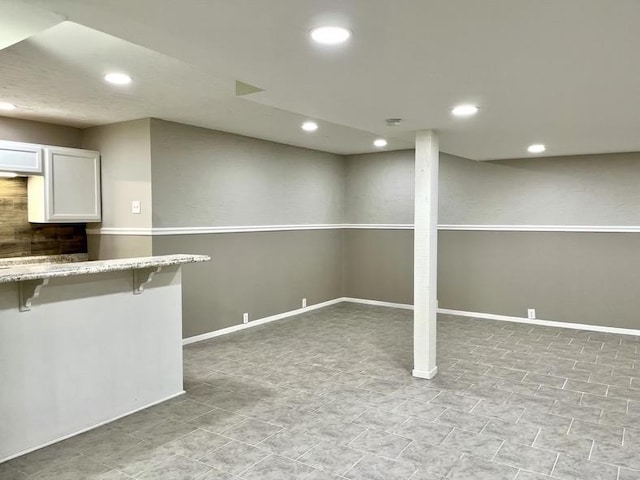  - below grade area with recessed lighting