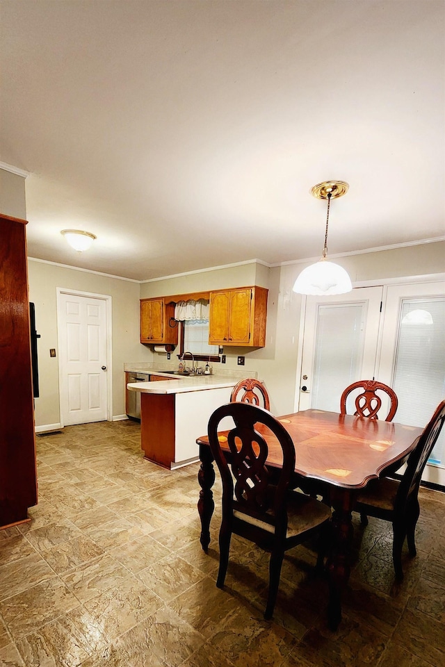 dining area with sink