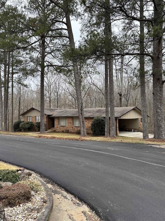 view of front of home with brick siding