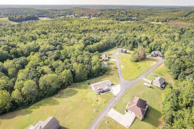 aerial view with a forest view