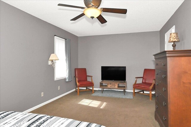  - bedroom featuring carpet flooring, a ceiling fan, and baseboards