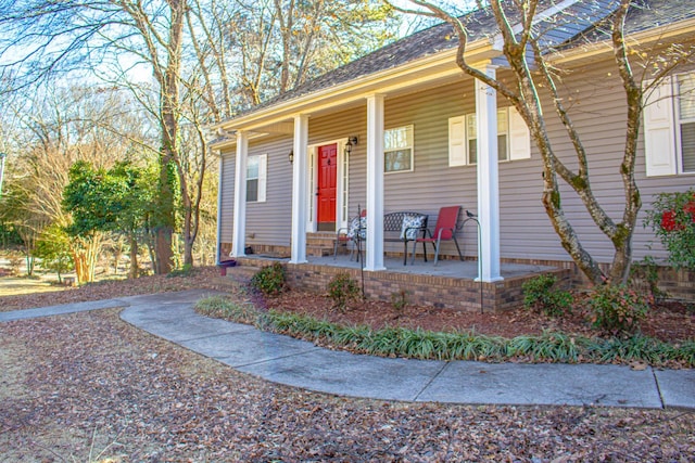 view of front of property with covered porch