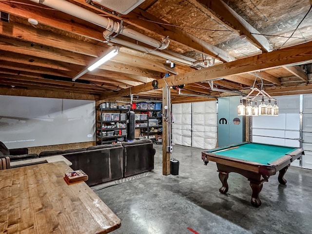 game room with pool table