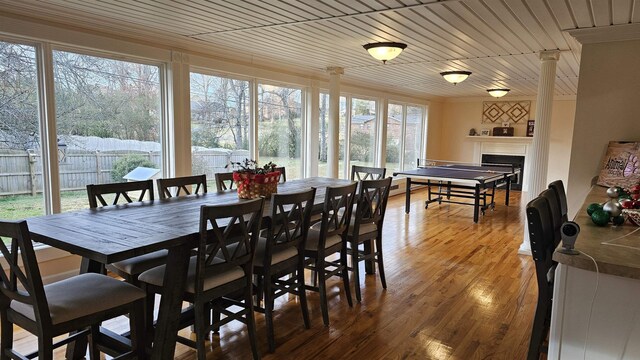 office space with light hardwood / wood-style floors