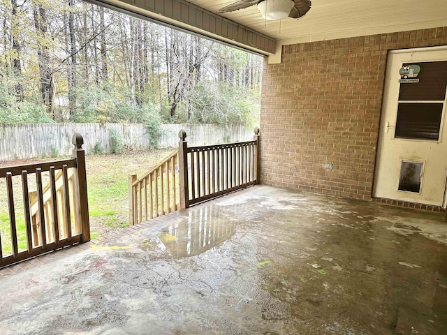 view of patio / terrace with ceiling fan