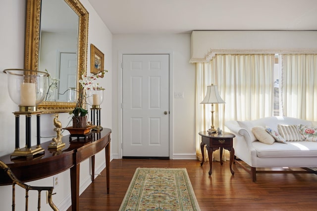 interior space featuring dark hardwood / wood-style flooring