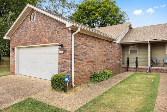 view of property exterior featuring a garage