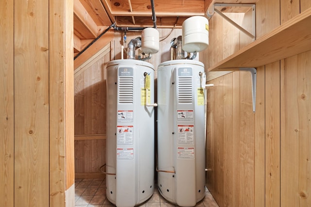 utility room with gas water heater