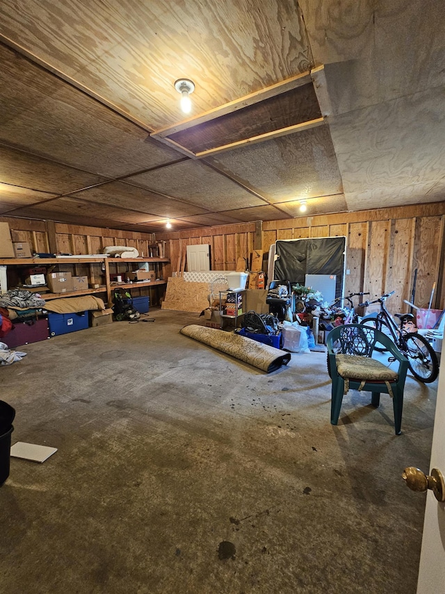  - garage with wood walls