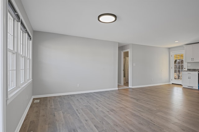 unfurnished living room featuring light hardwood / wood-style floors