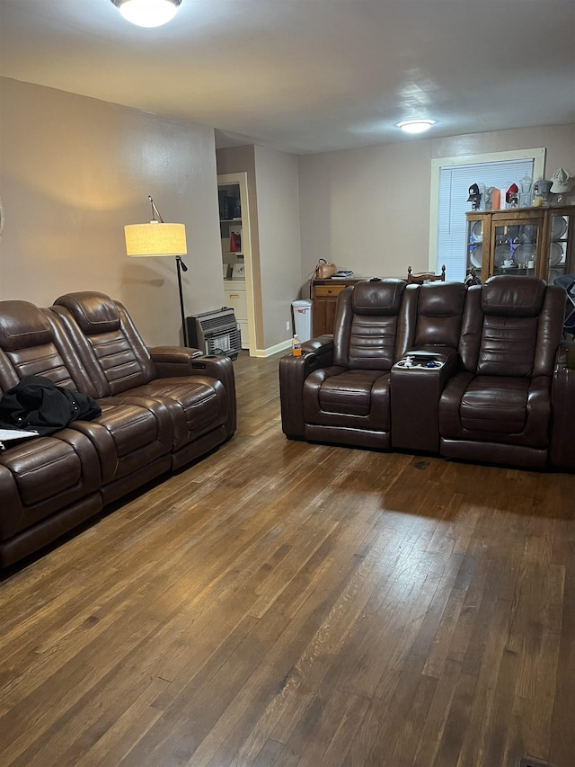 living room featuring dark hardwood / wood-style floors