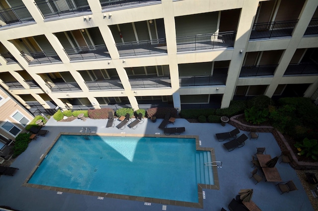 pool featuring a patio area