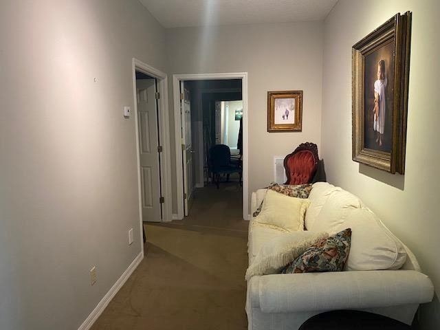  - corridor with carpet floors and baseboards