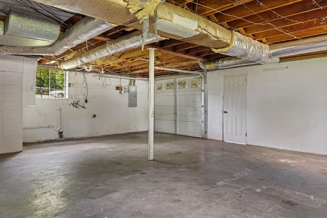 garage with electric panel