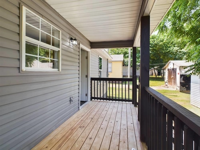 deck featuring covered porch