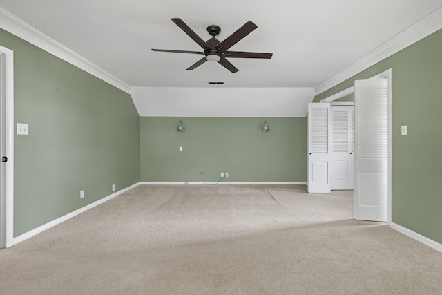  - additional living space with ceiling fan, carpet, and baseboards