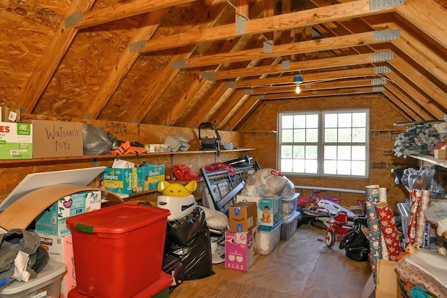 view of unfinished attic