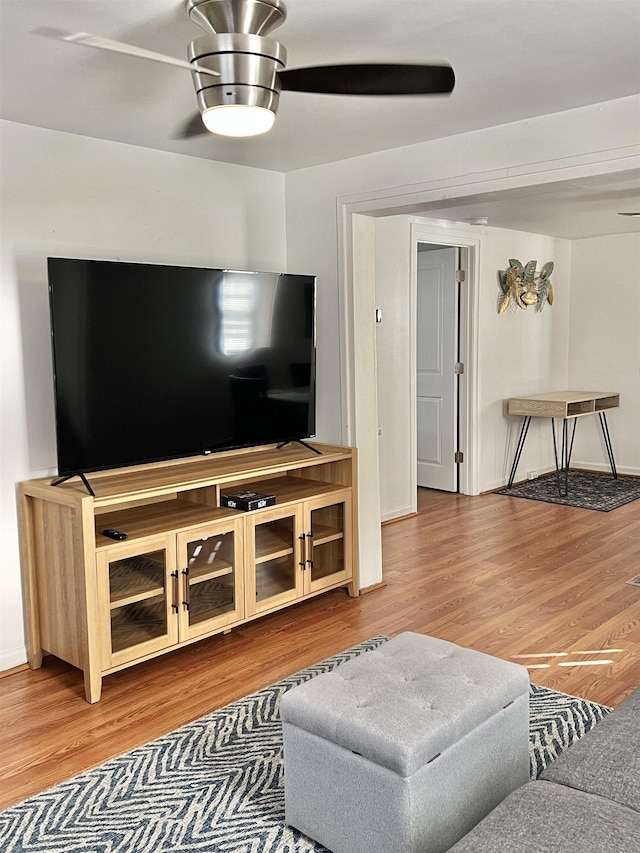 living room with wood-type flooring